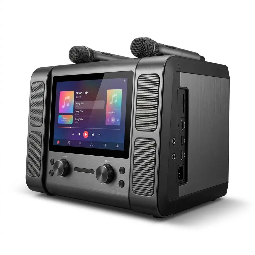 iKarao Shell S1 home karaoke machine with 10.1-inch HD touchscreen and HDMI ARC output