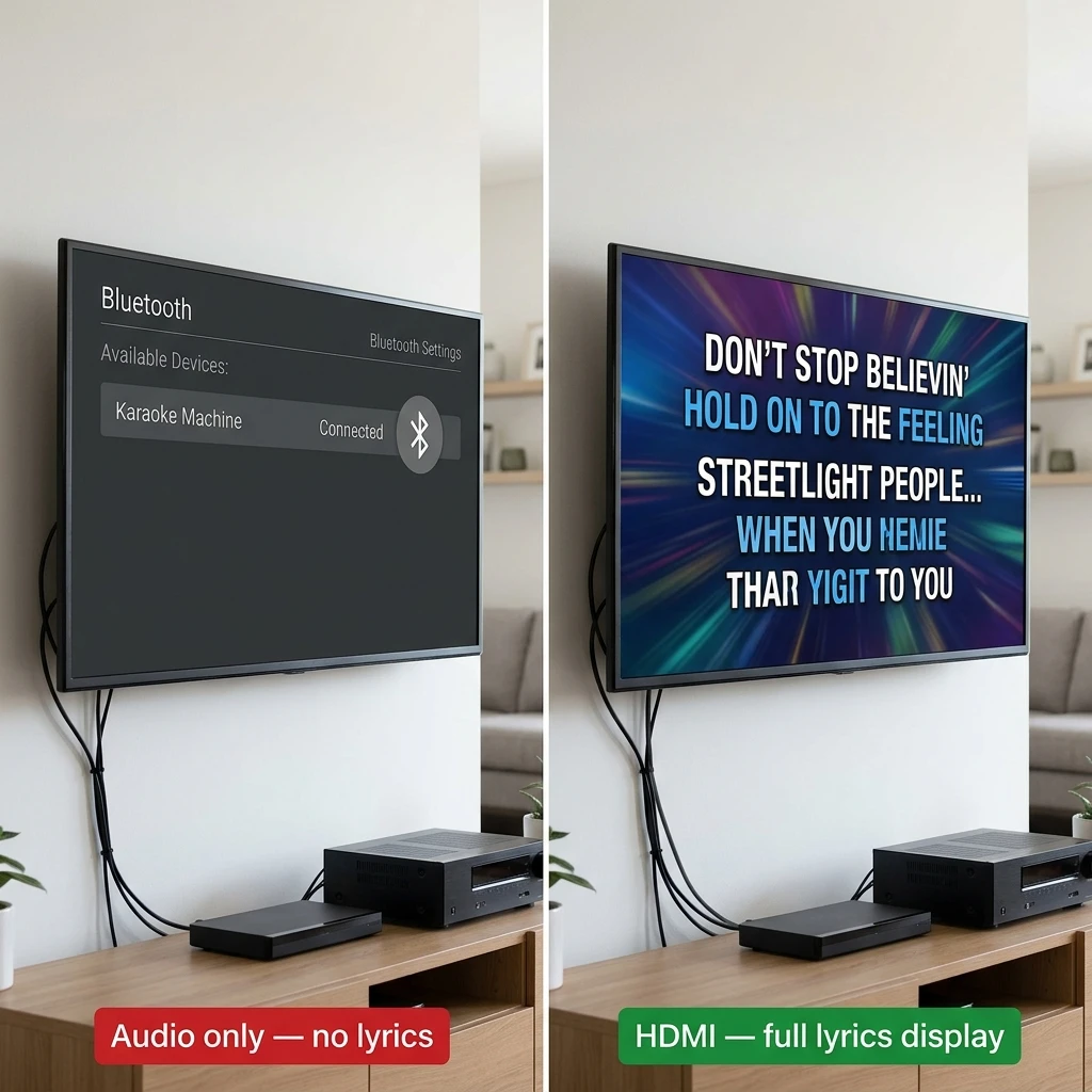 Bluetooth karaoke TV connection warning