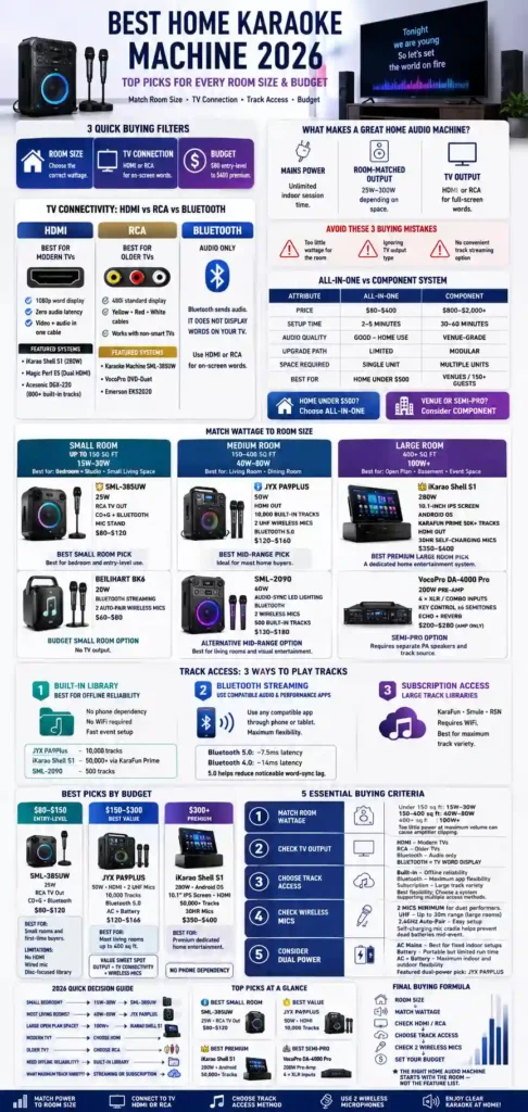 infographics Best Home Karaoke Machine 2026: Top Picks for Every Room Size and Budget