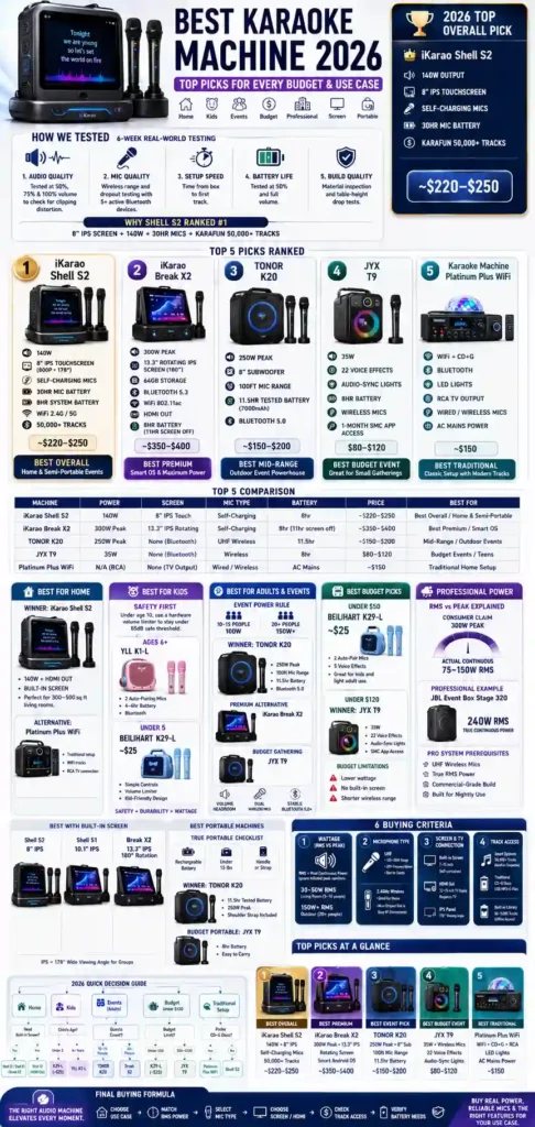 Infographics Best Karaoke Machine 2026: Top Picks for Every Budget & Use Case