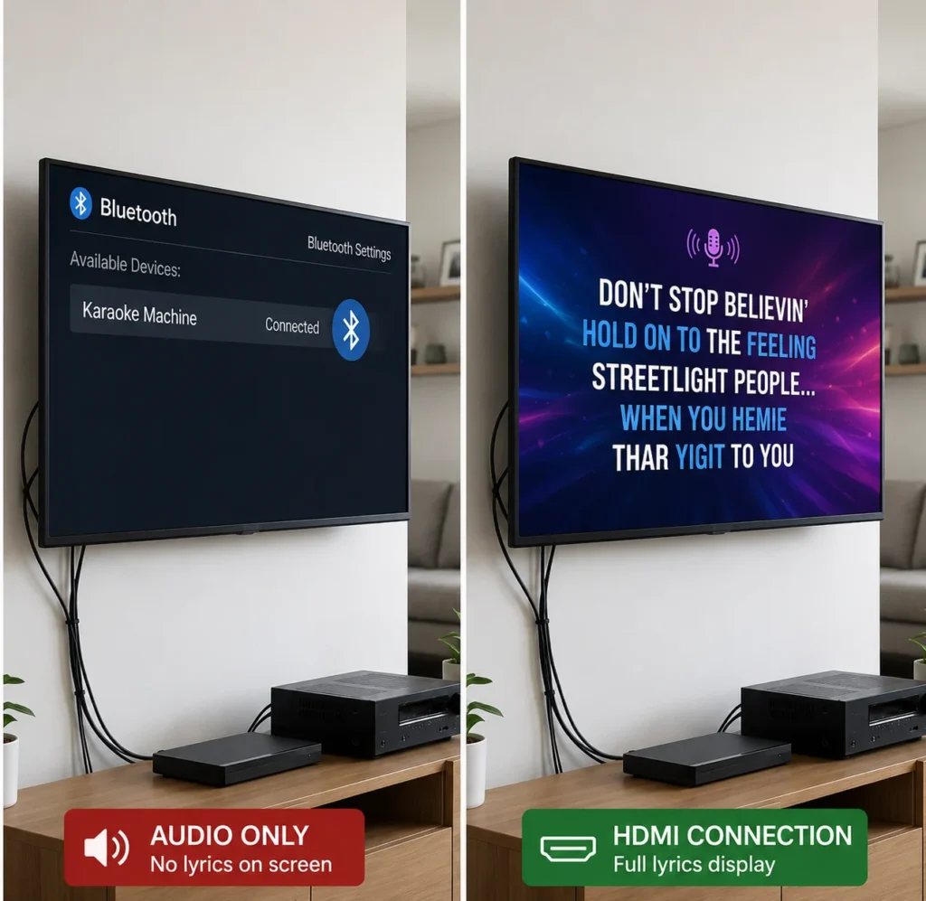 Bluetooth karaoke TV connection warning
