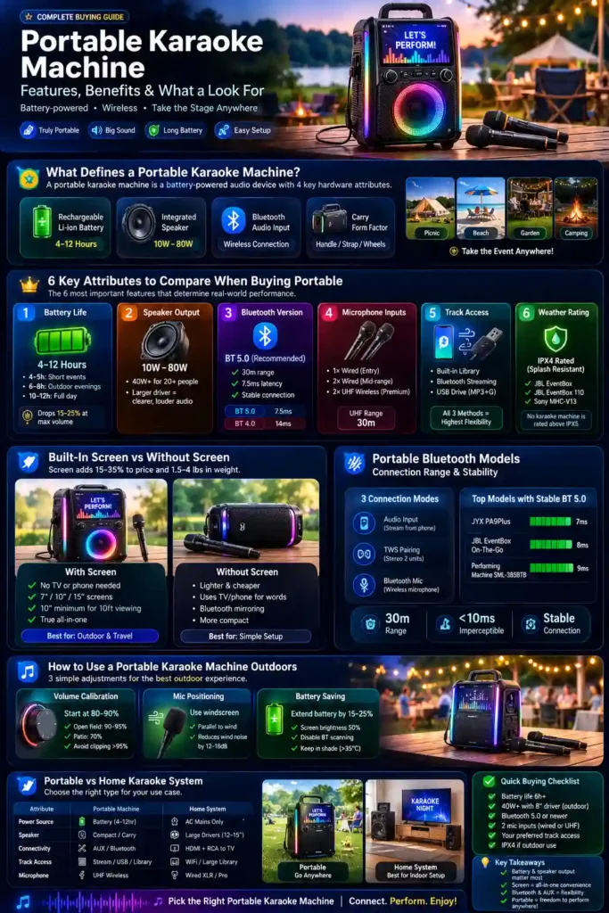 infographic Portable Karaoke Machine: Features, Benefits & What to Look For