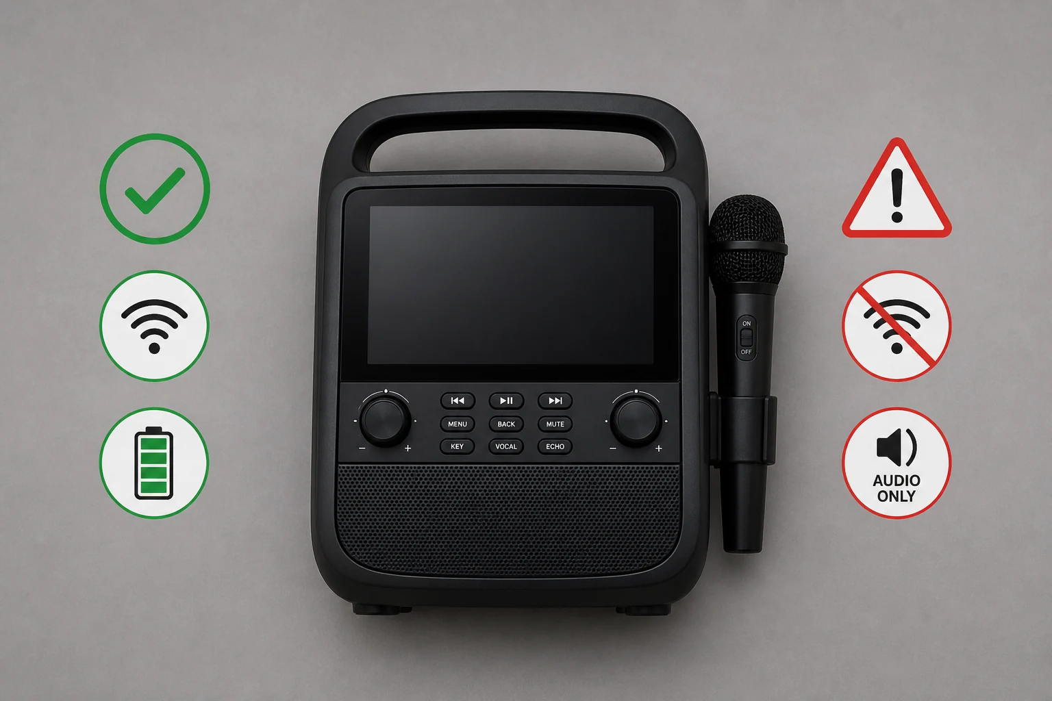 Pros and cons comparison list of using a Bluetooth karaoke machine