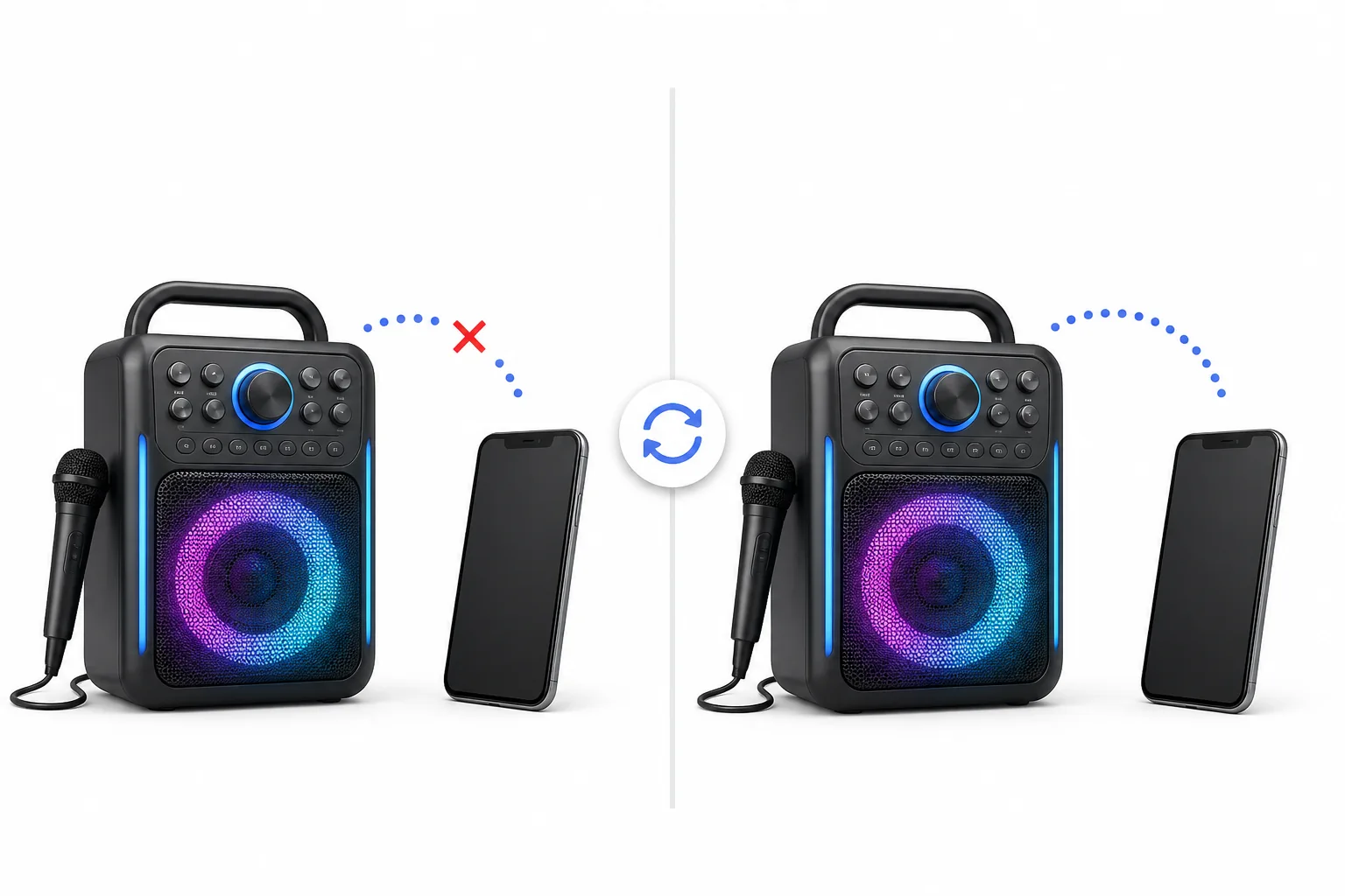 Power cycling Bluetooth mode on a phone to troubleshoot a dropped speaker connection