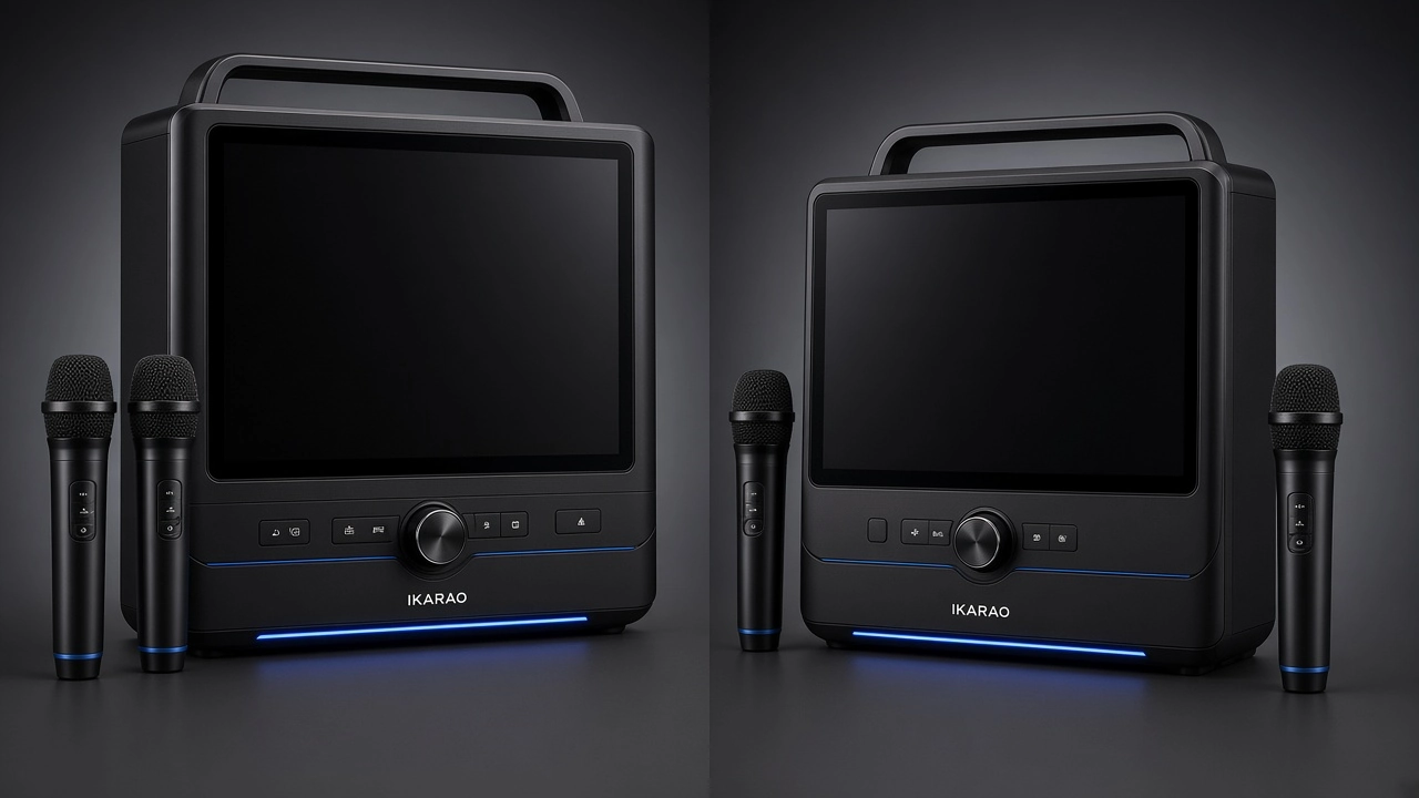iKarao Break X1 and Break X2 karaoke machines side by side